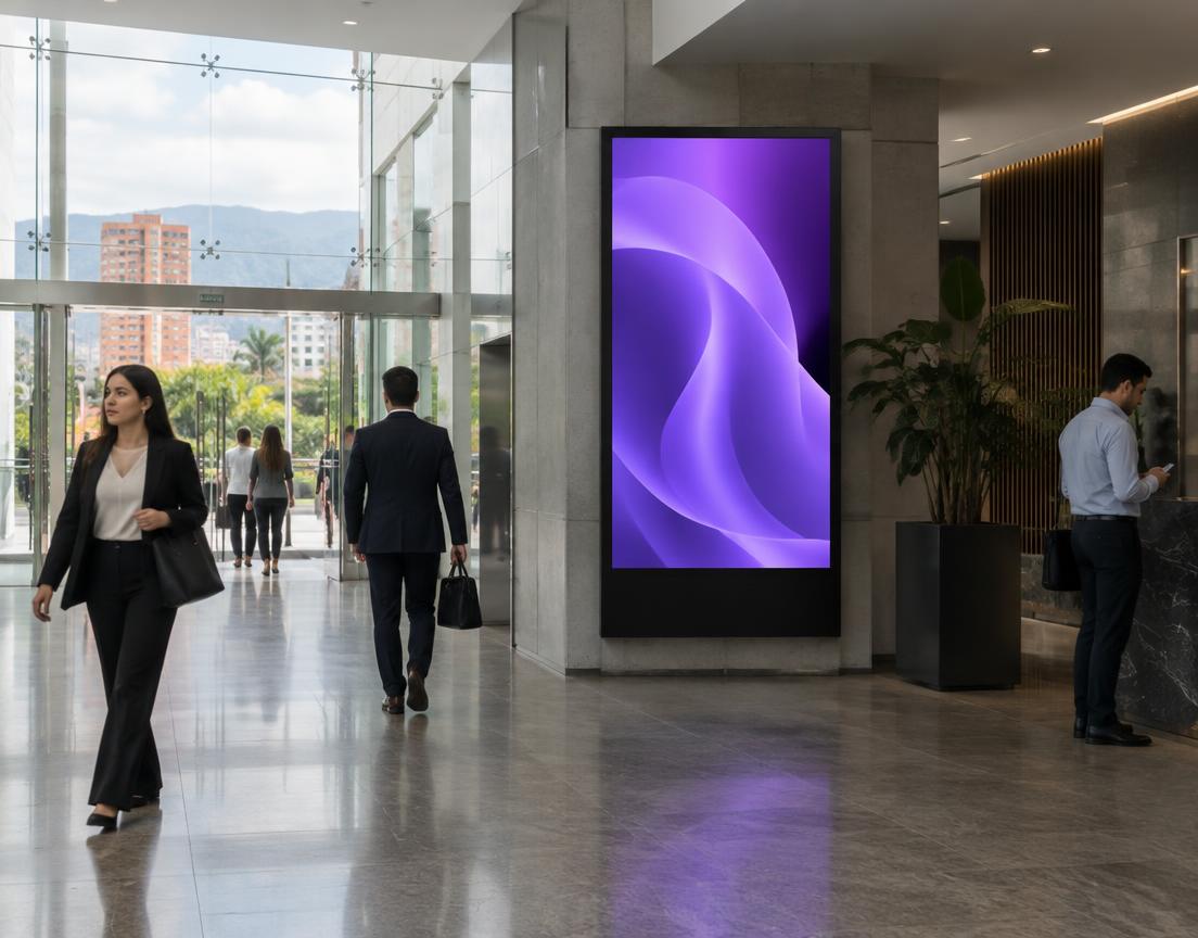 Pantalla digital en edificios y oficinas